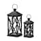 Glitzhome® Black Farmhouse Wood & Metal Lanterns Set